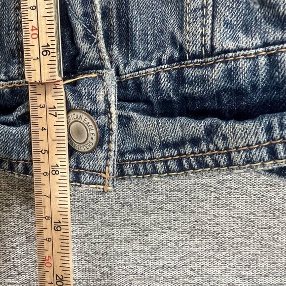 American Eagle Jean Jacket Women Size M Blue Cropped Cotton Pocket Denim - Picture 9 of 12